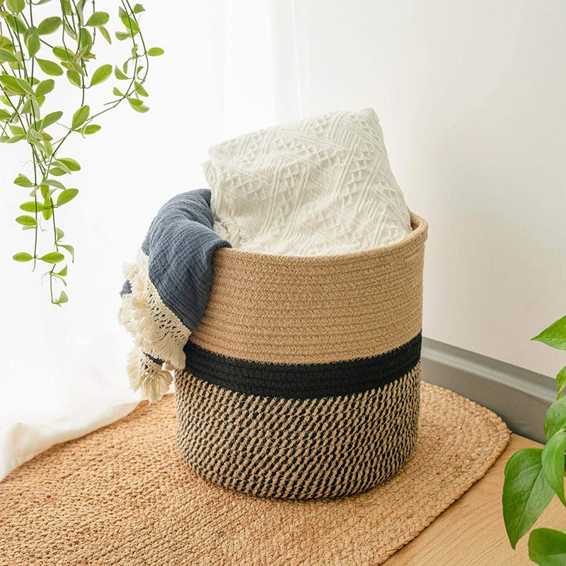 Handmade Round Flower Storage Basket