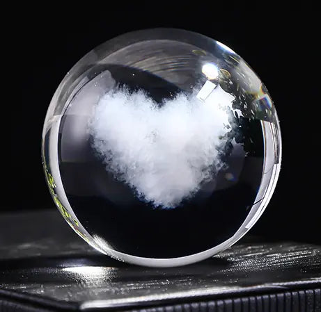 3D Moon Crystal Ball with Rotating Design, 70MM