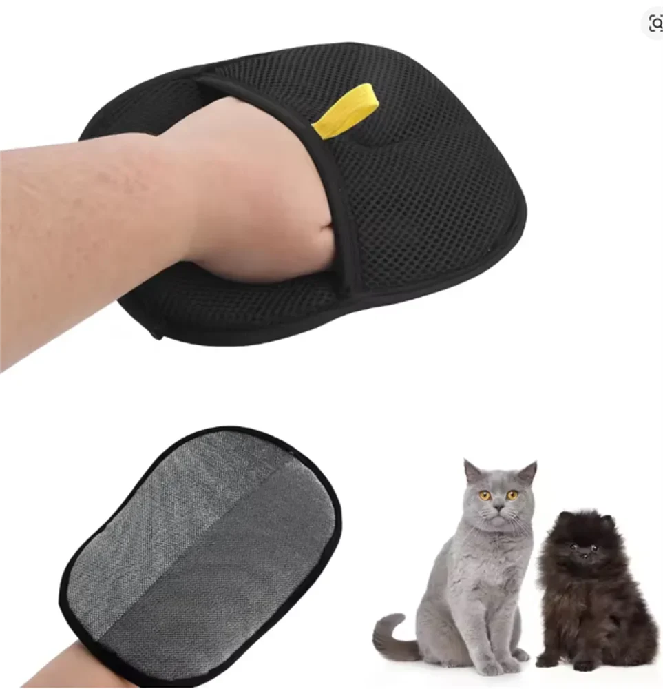 Pet Hair Removal Tool Reusable Static Removal Gloves, Double-Sided Grooming Gloves for Pets, Removes Pet Fur Hair for Carpets