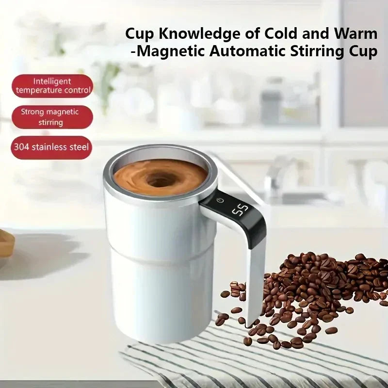 Smart Temperature Control Stirring Coffee Cup | Electronic Display | USB Charging | Magnetic Stirring Water Cup