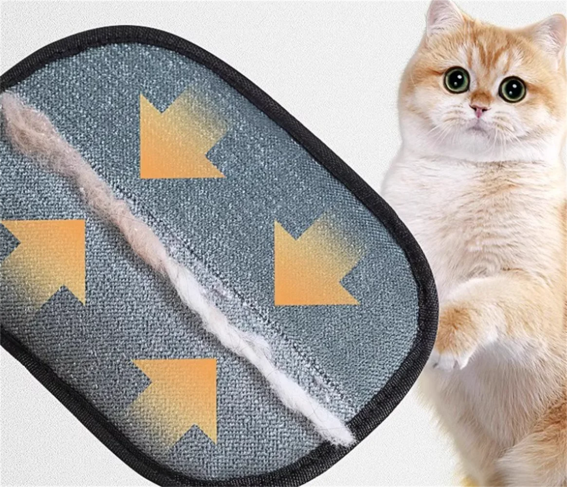 Pet Hair Removal Tool Reusable Static Removal Gloves, Double-Sided Grooming Gloves for Pets, Removes Pet Fur Hair for Carpets