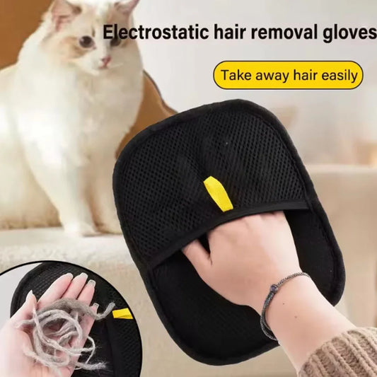 Pet Hair Removal Tool Reusable Static Removal Gloves, Double-Sided Grooming Gloves for Pets, Removes Pet Fur Hair for Carpets