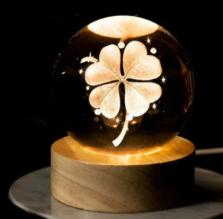 3D Moon Crystal Ball with Rotating Design, 70MM