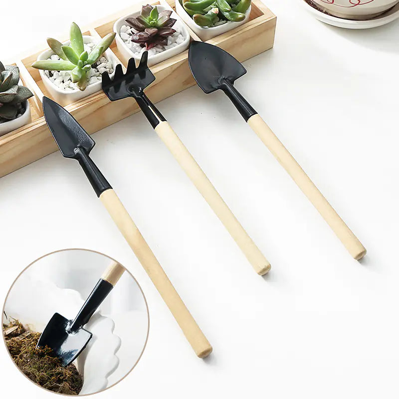 3-Piece Home Gardening Tool Set for Mini Planters