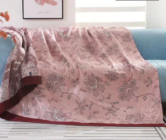 100% Cotton Blanket - Wallflower Pink (Single Piece)